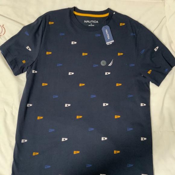 Nautical all over flag print soft cotton jersey tshirt - Picture 6 of 7